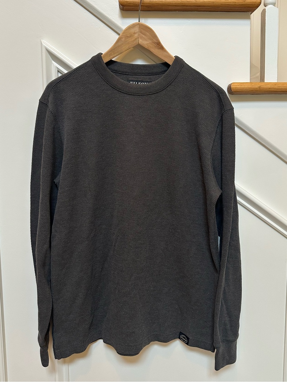 Filson Charcoal Long Sleeve Waffle Crew Shirt